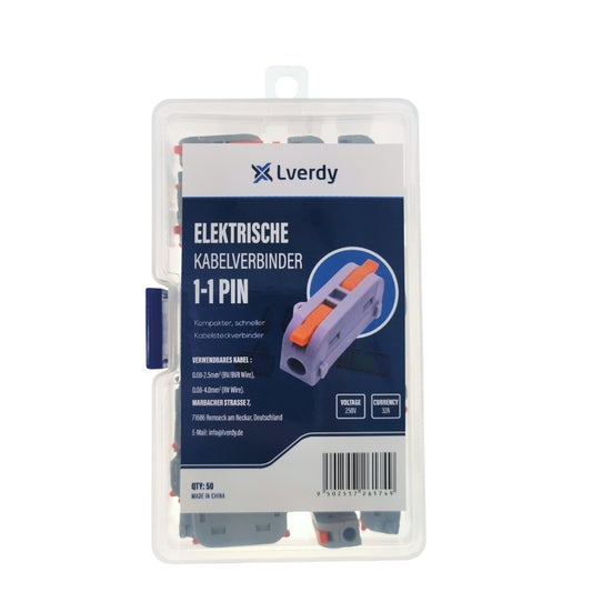 Lverdy Durchgangsverbinder 2 Leiter max. 4mm² (50 Stück)